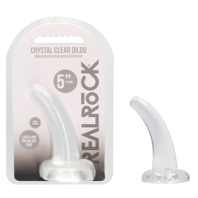 REALROCK Crystal Clear Curved Dildo 11.5 cm With Suction Cup