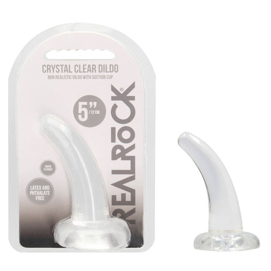 REALROCK Crystal Clear Curved Dildo 11.5 cm With Suction Cup