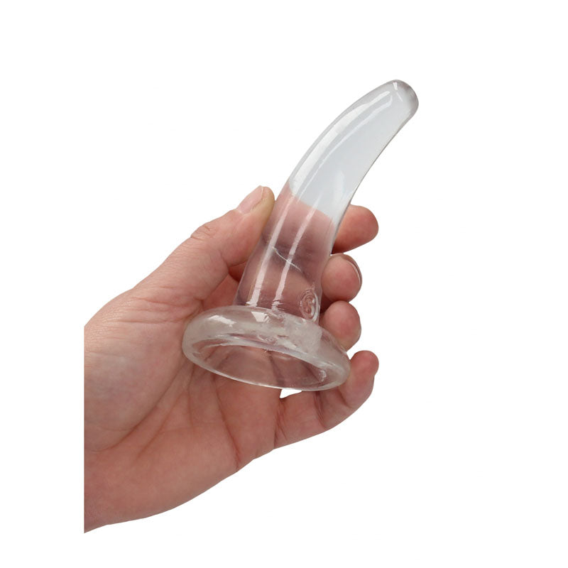 REALROCK Crystal Clear Curved Dildo 11.5 cm With Suction Cup