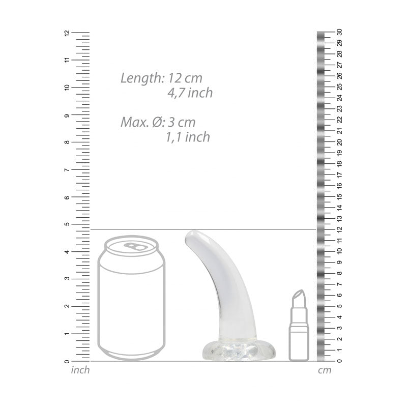 REALROCK Crystal Clear Curved Dildo 11.5 cm With Suction Cup