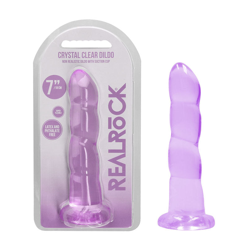 REALROCK Crystal Clear Dildo With Suction Base – Non Realistic Dildo