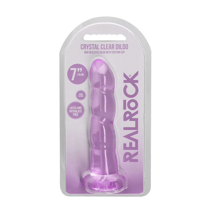 REALROCK Crystal Clear Dildo With Suction Base – Non Realistic Dildo