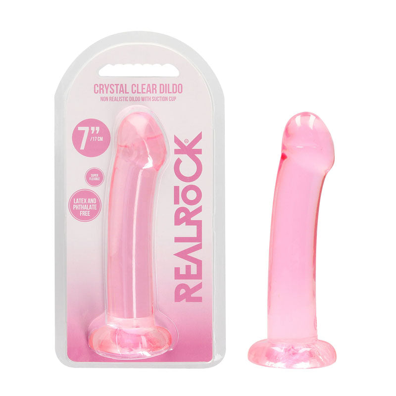 Realrock Crystal Clear Dildo With Suction Cup 17 cm - Dildo
