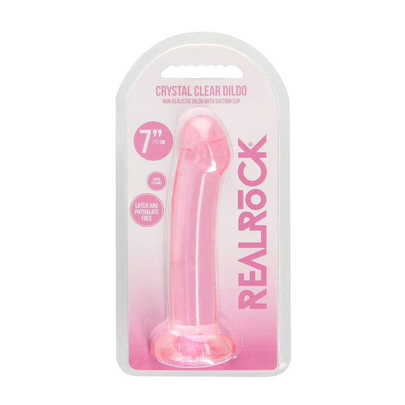 Realrock Crystal Clear Dildo With Suction Cup 17 cm - Dildo