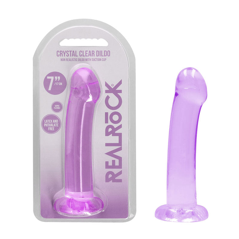 REALROCK Crystal Clear Dildo With Suction Cup – 17 cm Non-Realistic Dildo