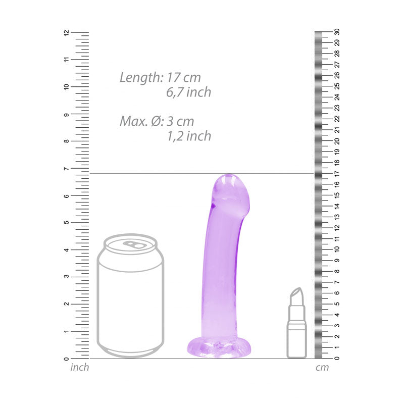 REALROCK Crystal Clear Dildo With Suction Cup – 17 cm Non-Realistic Dildo