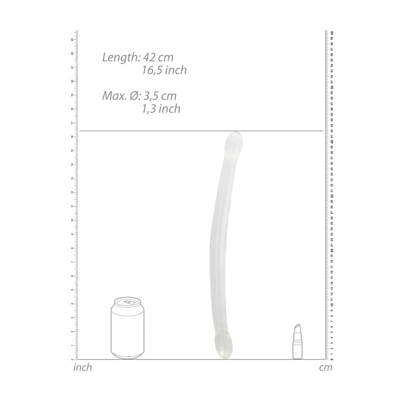REALROCK Crystal Clear Double Dong – 17 Inch Double Dong