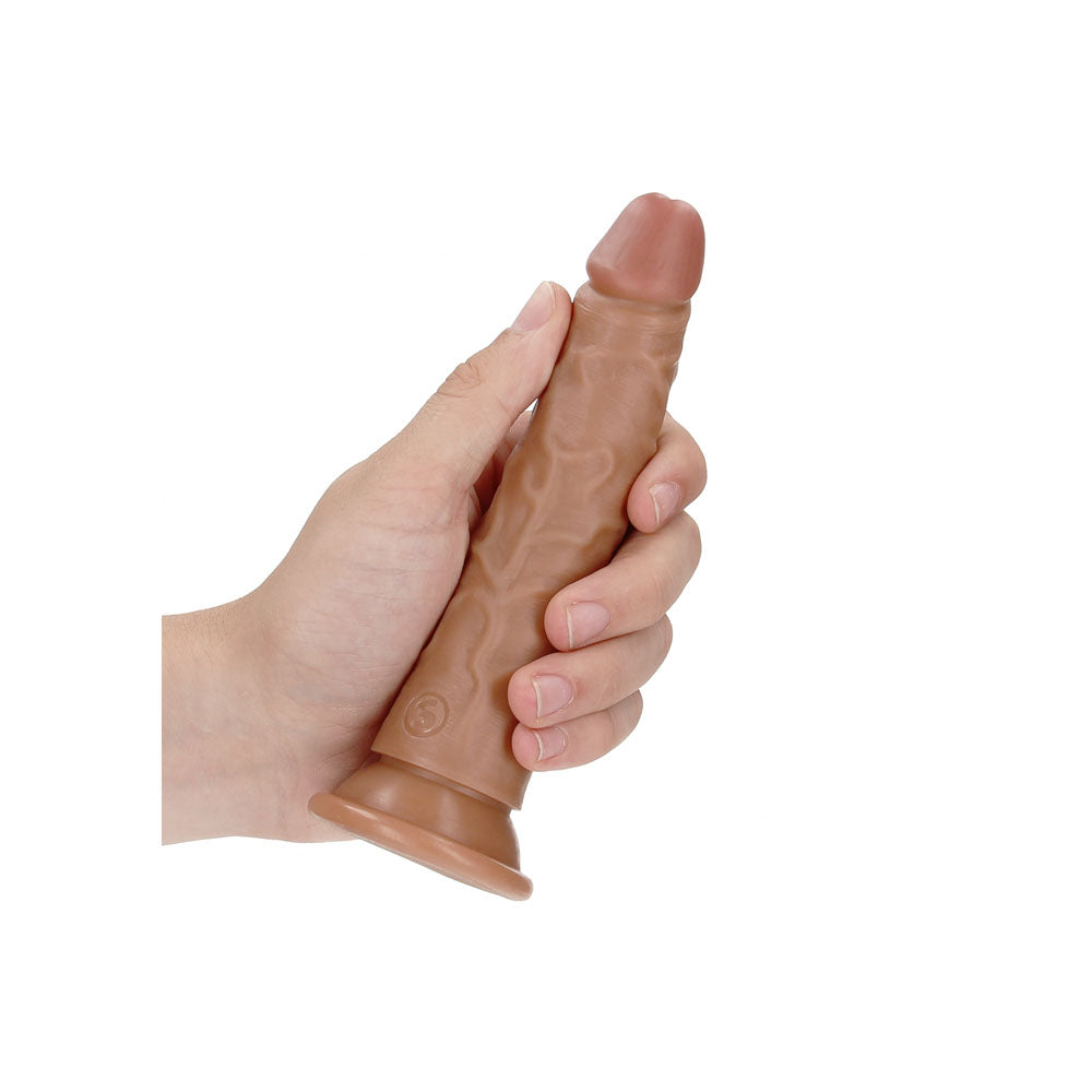 RealRock Realistic Slim Dildo (Tan) – 15.5 cm Realistic Dildo