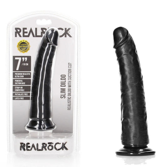 RealRock Realistic Slim Dildo with Suction Cup – 18cm Dildo