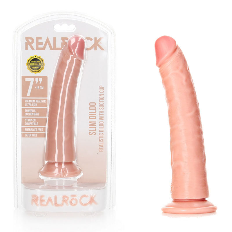 RealRock Realistic Slim Dildo with Suction Cup – 18cm (7") Dildo
