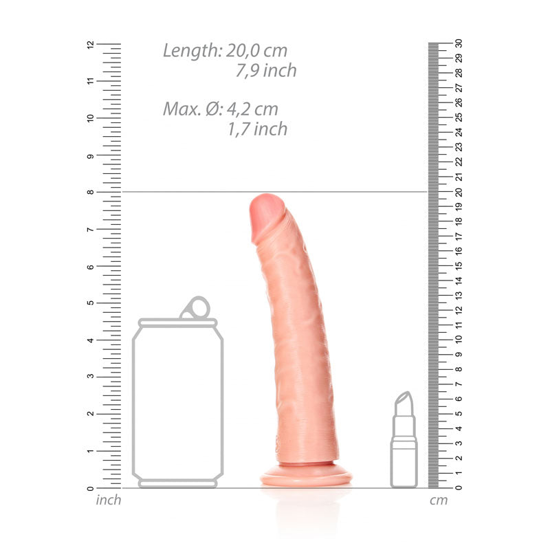 RealRock Realistic Slim Dildo with Suction Cup – 18cm (7") Dildo