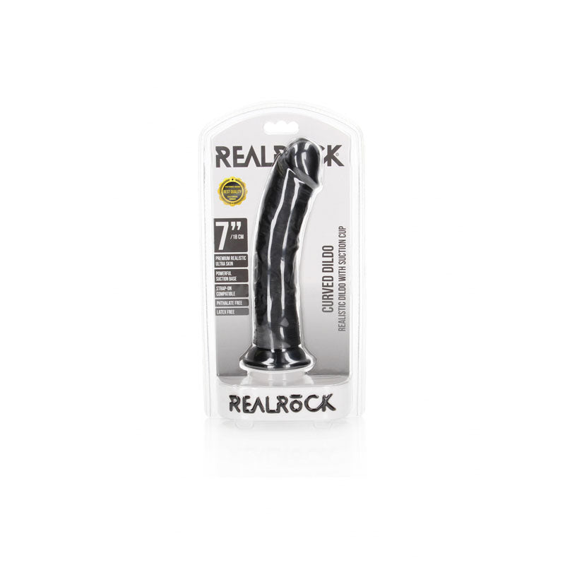 RealRock Realistic Regular Curved Dildo with Suction Cup – 18 cm Dildo