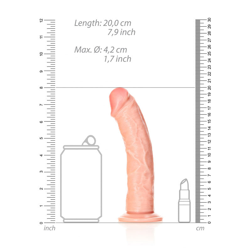 REALROCK Realistic Curved Dildo with Suction Cup - 18 cm (7 inch)