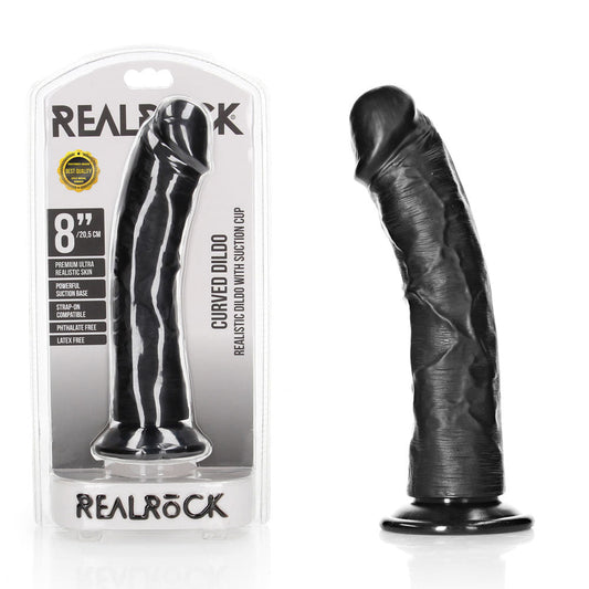 RealRock Realistic Curved Dildo with Suction Cup – 20 cm Dildo