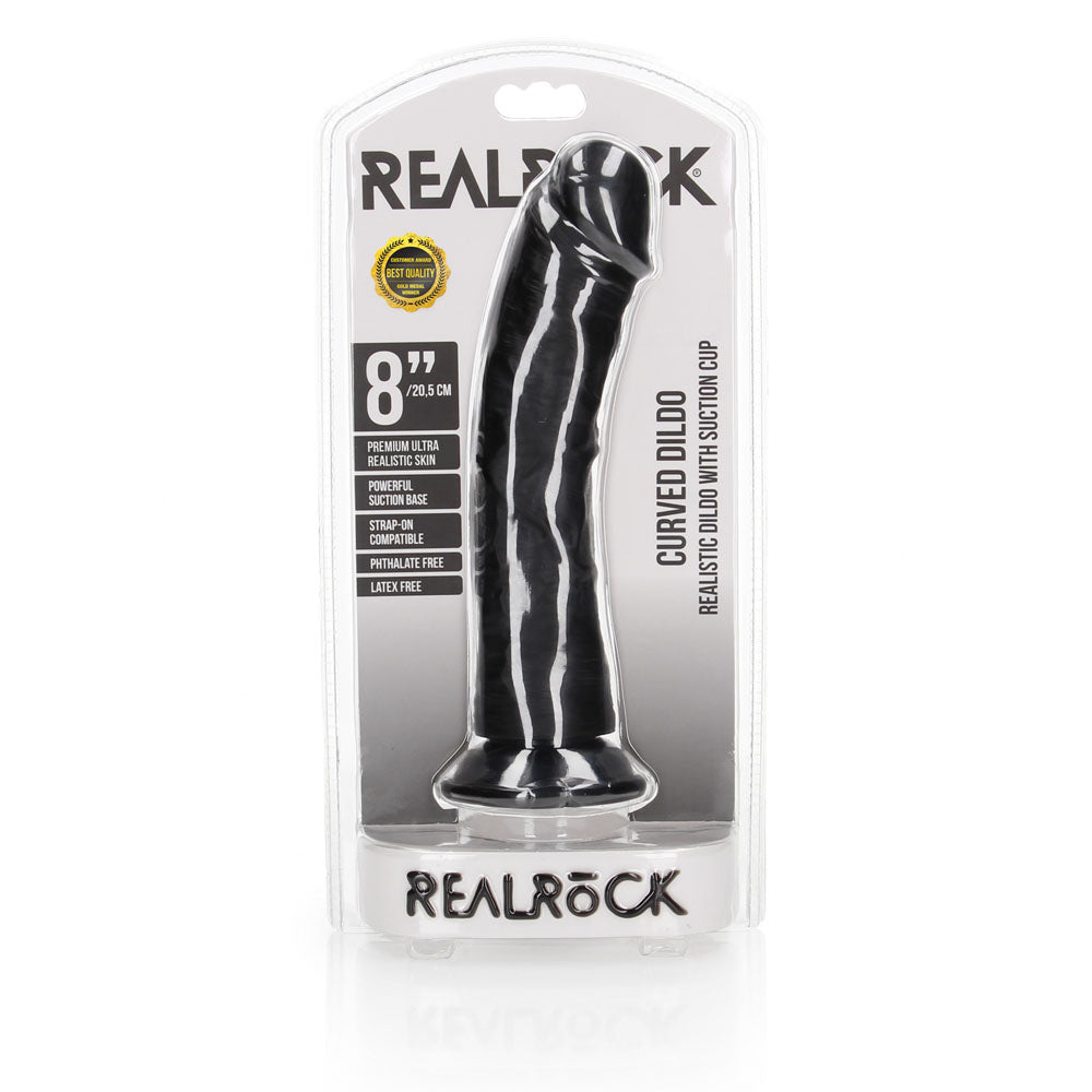 RealRock Realistic Curved Dildo with Suction Cup – 20 cm Dildo
