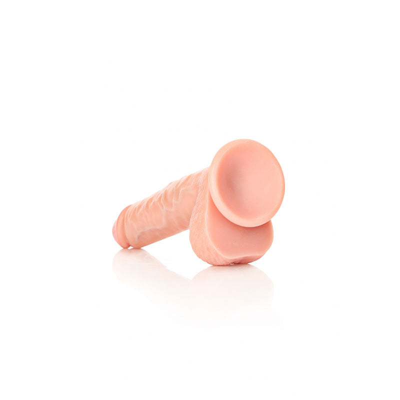 RealRock 7 Inch Cock With Balls Regular Straight Dildo Flesh Color