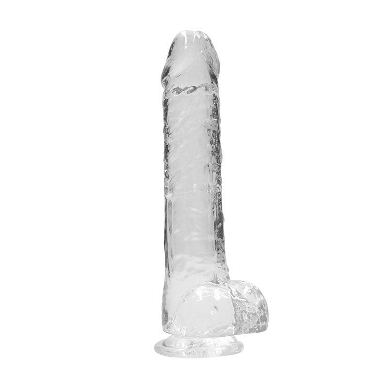 REALROCK Crystal Clear Realistic Dildo with Balls 10 Inch Dong