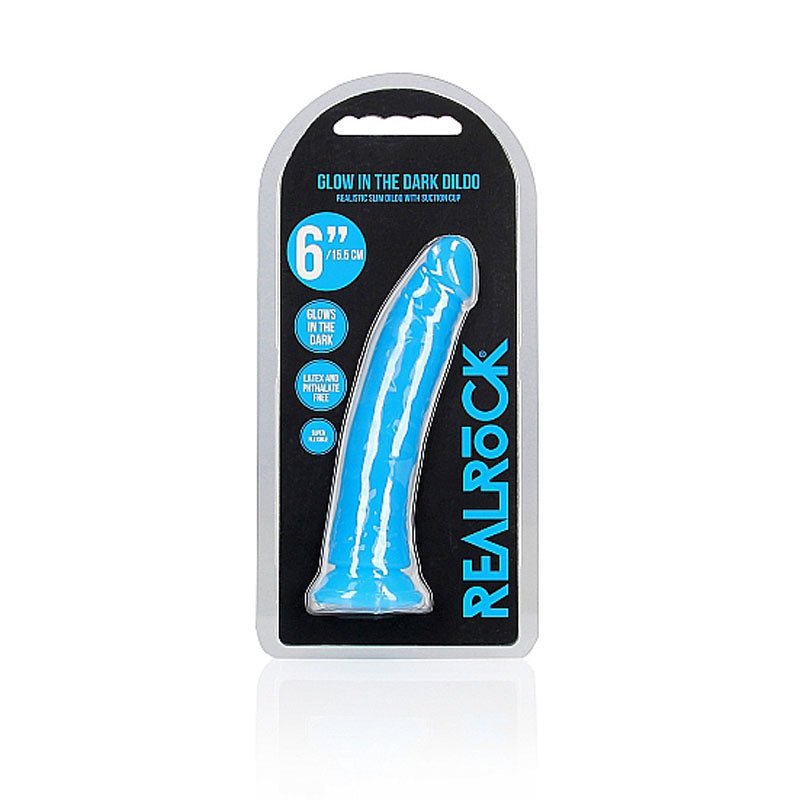 Realrock 15.5 Centimeter Slim Glow in the Dark Neon Dong