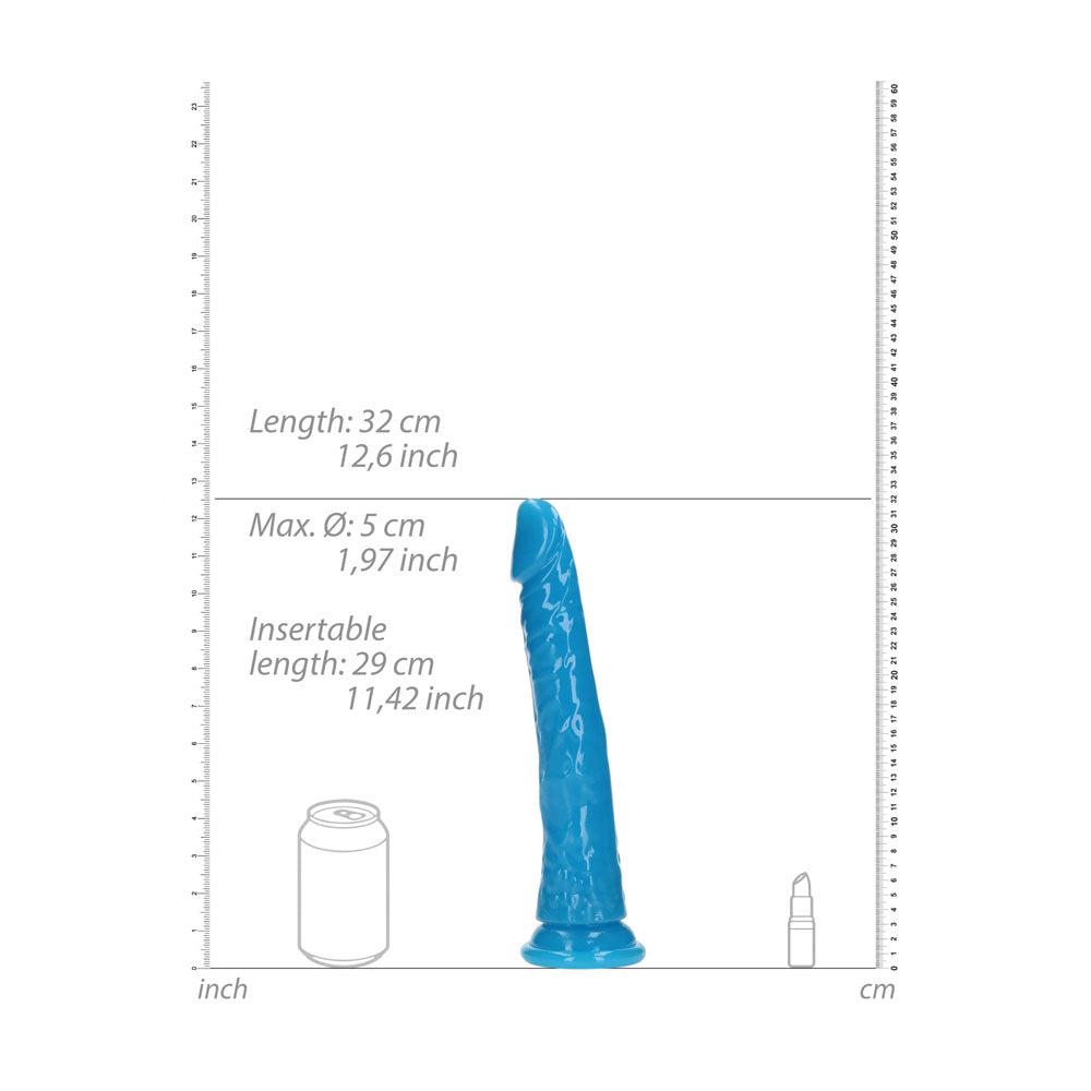 RealRock Slim Glow in the Dark Neon – 29 cm Glow in Dark Dildo