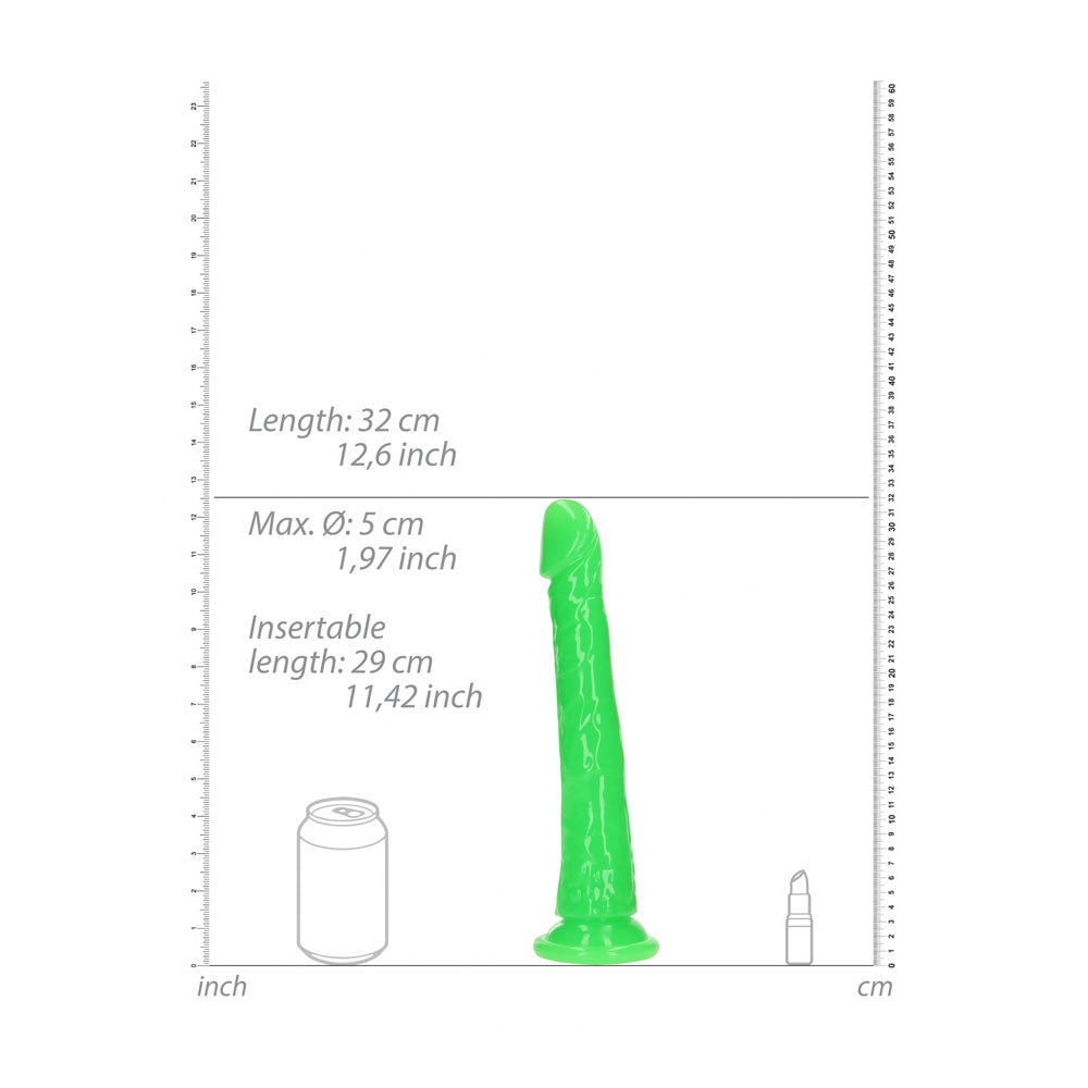 RealRock Slim Glow in the Dark 29 cm Dildo