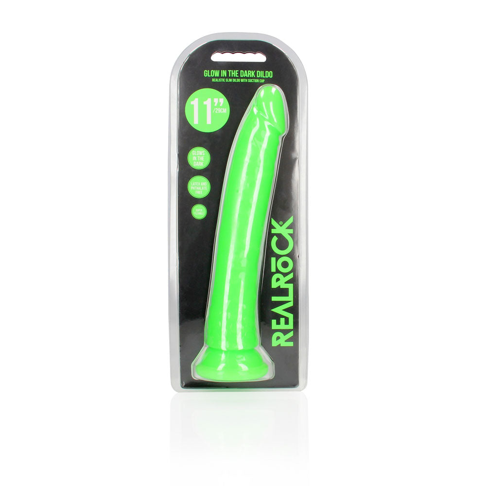RealRock Slim Glow in the Dark 29 cm Dildo