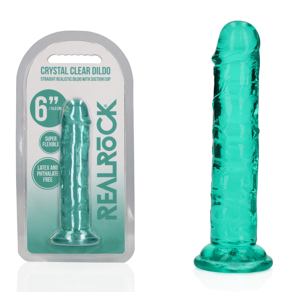 Realrock 15.5 cm Straight Dildo – Clear 6 Inch Dildo