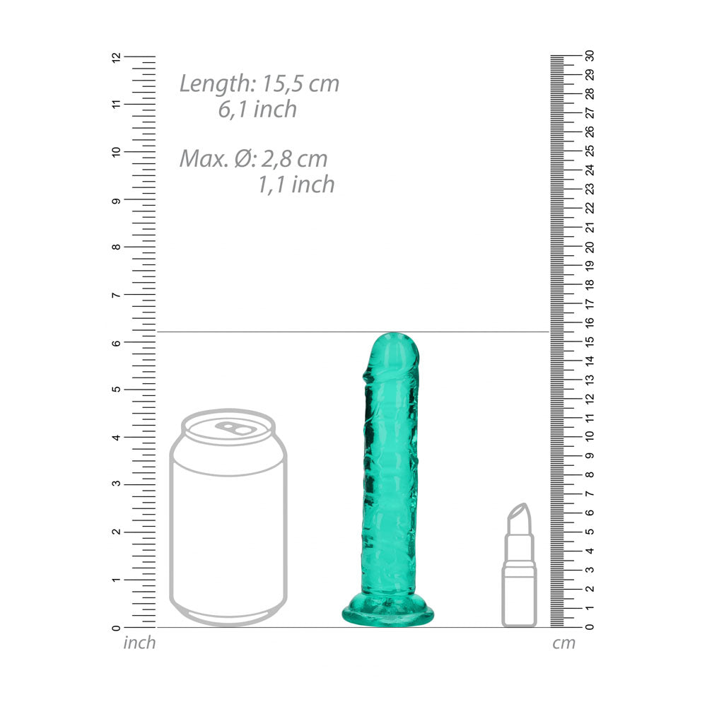 Realrock 15.5 cm Straight Dildo – Clear 6 Inch Dildo