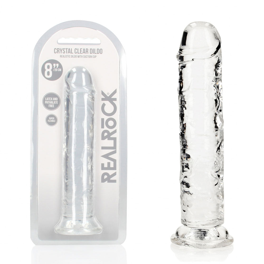 RealRock 20 cm Straight Dildo – Transparent 20 cm Dildo