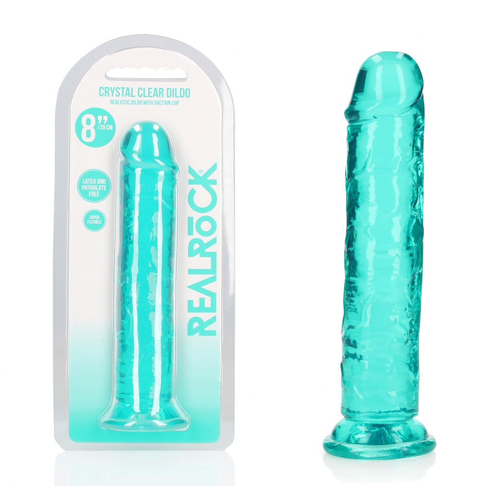 REALROCK 20 cm Straight Dildo – Clear Dildo for Anal and Vaginal Use
