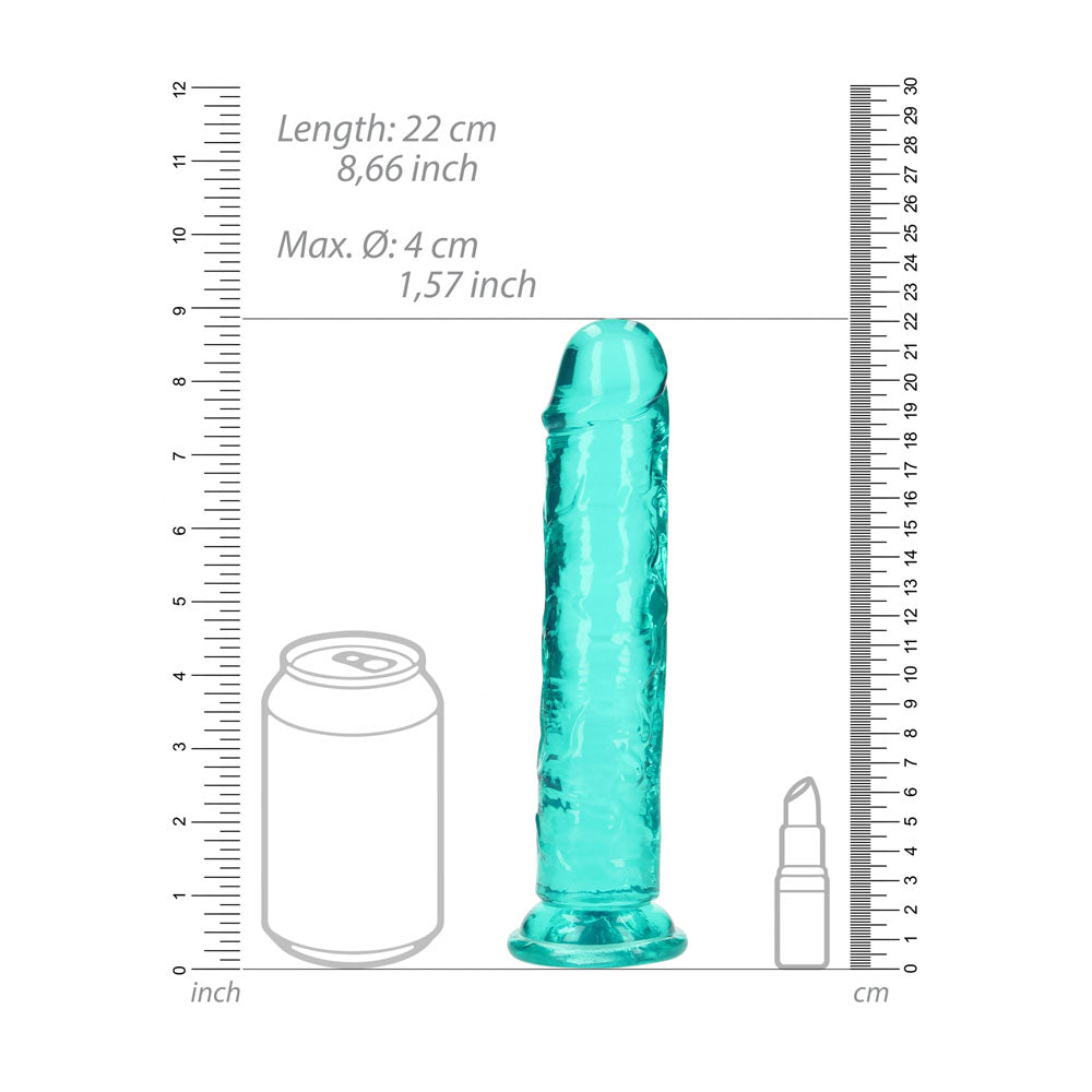 REALROCK 20 cm Straight Dildo – Clear Dildo for Anal and Vaginal Use