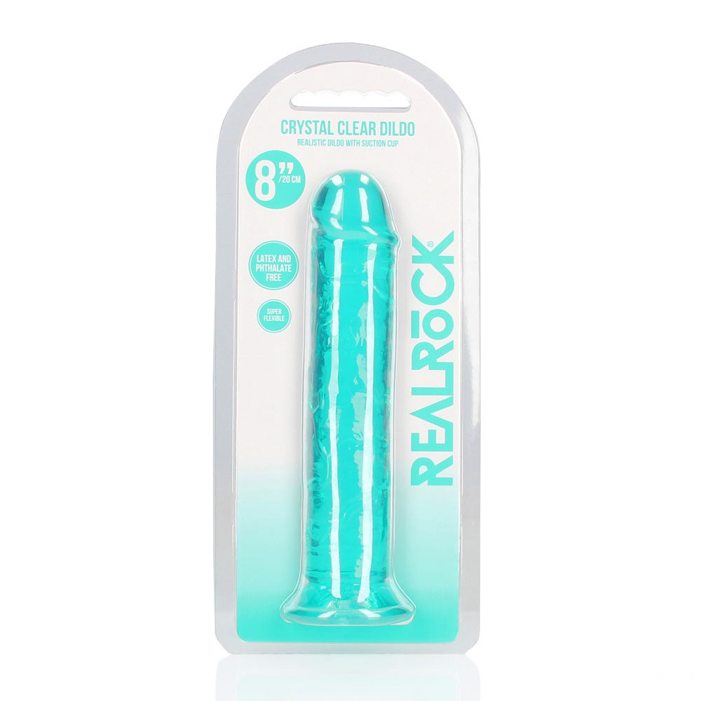 REALROCK 20 cm Straight Dildo – Clear Dildo for Anal and Vaginal Use