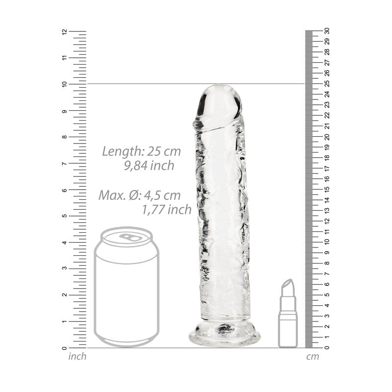 REALROCK Crystal Clear 25 cm Straight Dildo
