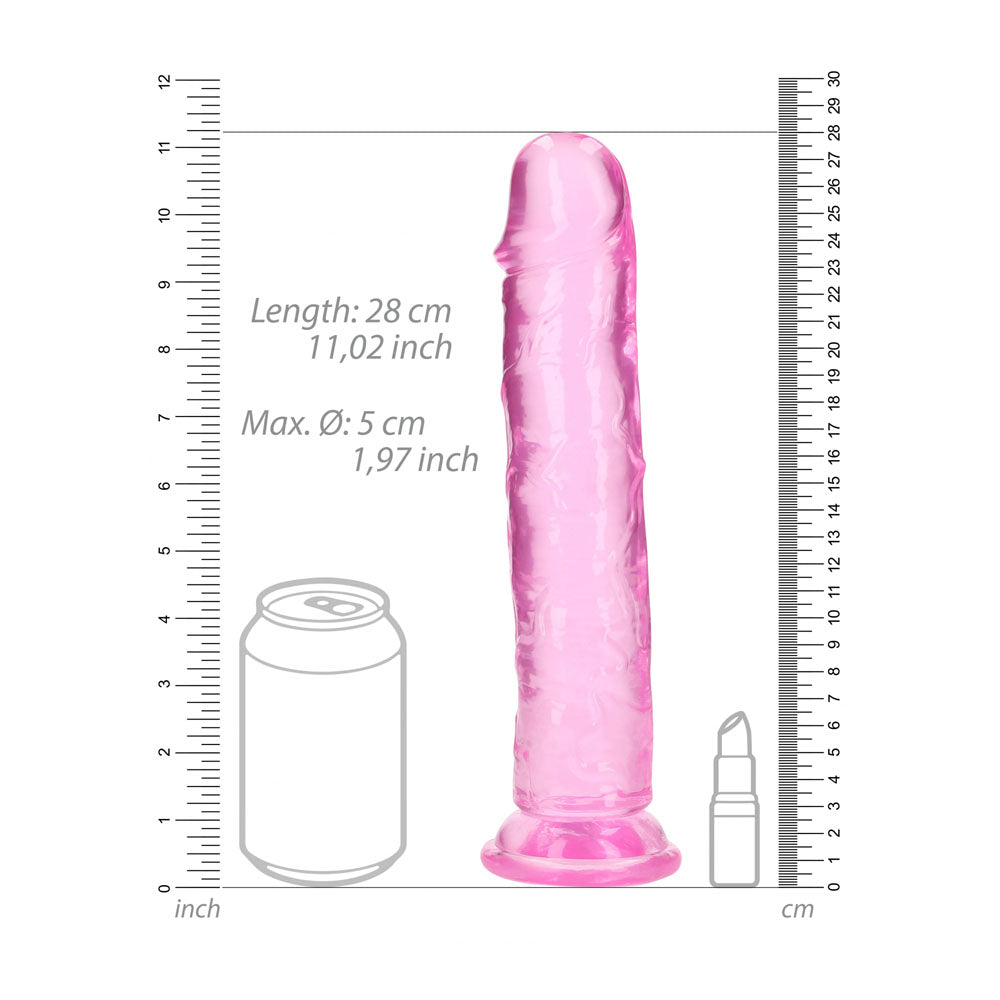 RealRock 28 cm Straight Clear Dildo