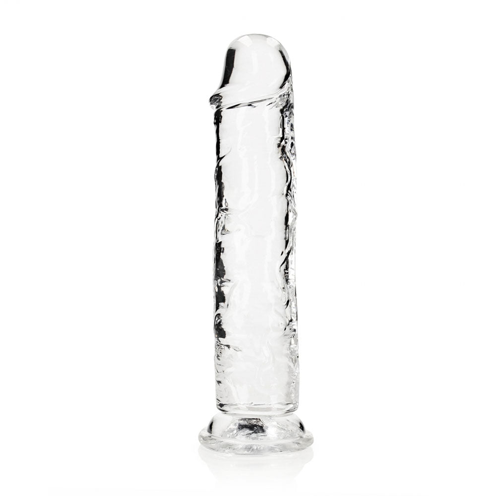 Realrock 28 cm Straight Dildo – Clear Silicone Dildo for Anal and Vaginal Use