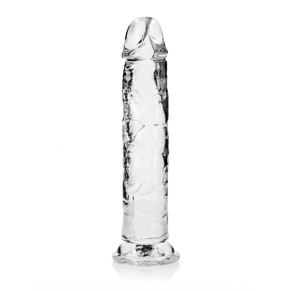 Realrock 28 cm Straight Dildo – Clear Silicone Dildo for Anal and Vaginal Use