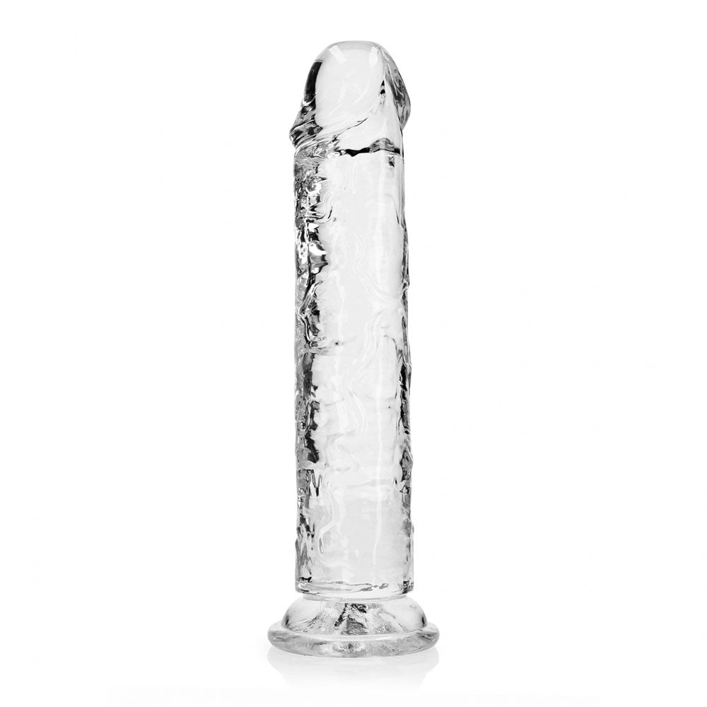 Realrock 28 cm Straight Dildo – Clear Silicone Dildo for Anal and Vaginal Use