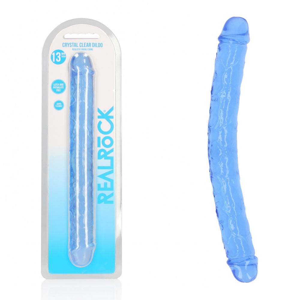 RealRock 34 cm Double Dong – Clear Double Dong for Anal and Vaginal Use