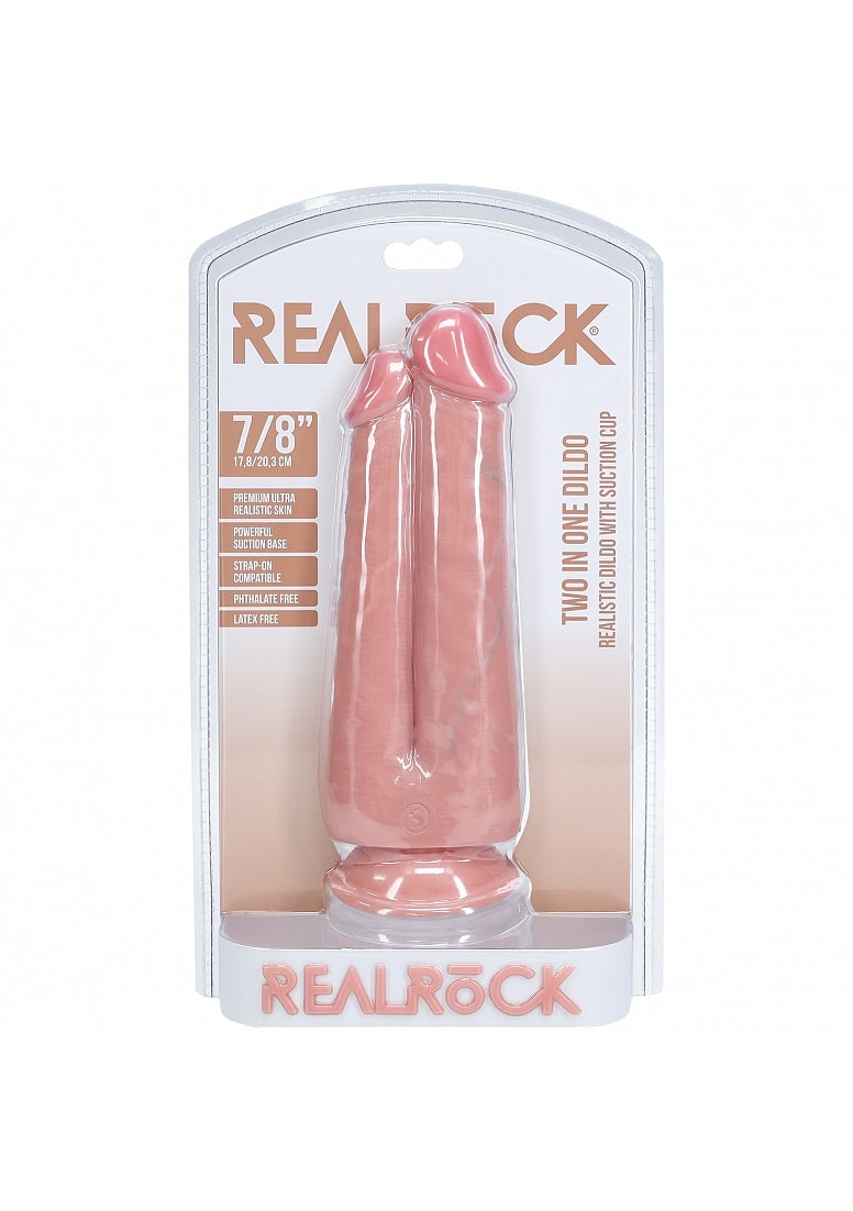 RealRock 7 Inch and 8 Inch Two in One Realistic Dildo with Suction Cup Pink