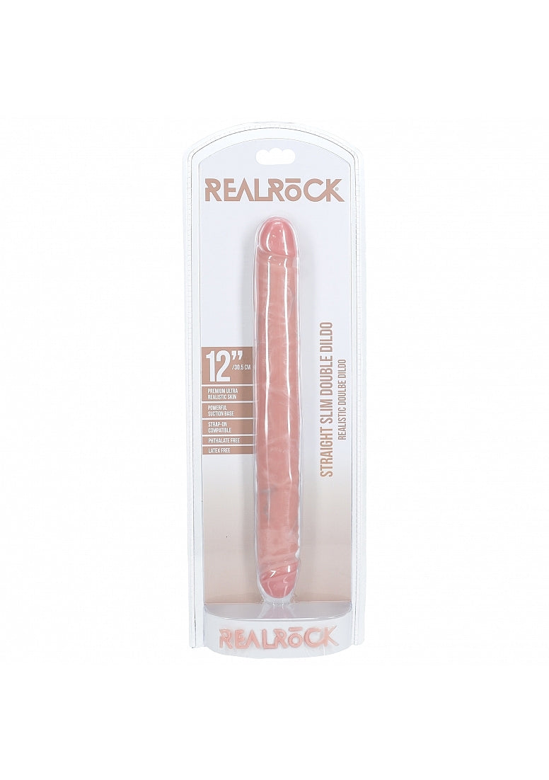 RealRock Slim Double Ended Dong 12 Inch Pink