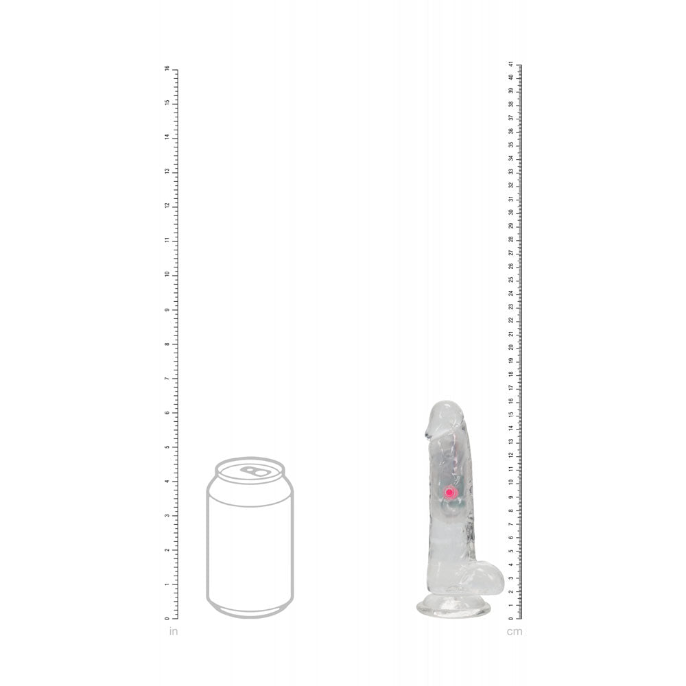 REALROCK 6 Inch Clear LED Vibrating Dong with Remote