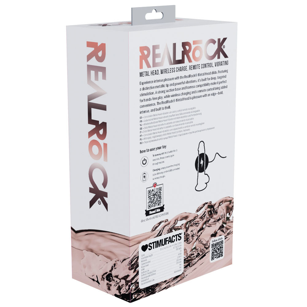 RealRock Metal Head 6 Inch USB Rechargeable Vibrating Dildo with Remote