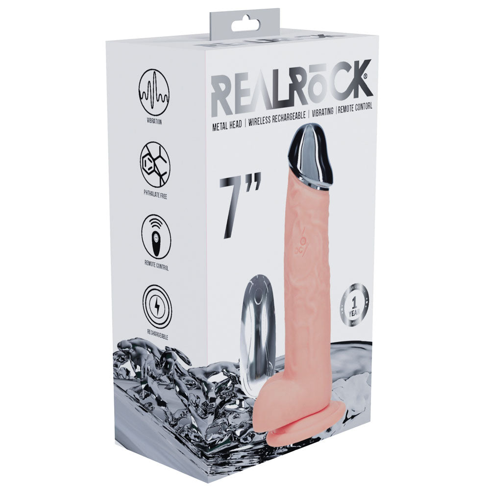 RealRock Metal Head 7 Inch – USB Rechargeable Vibrating Dildo with Remote