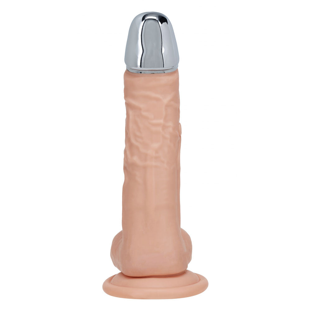 RealRock Metal Head 8 Inch Rechargeable Dildo – Wireless Remote Vibrating Dildo