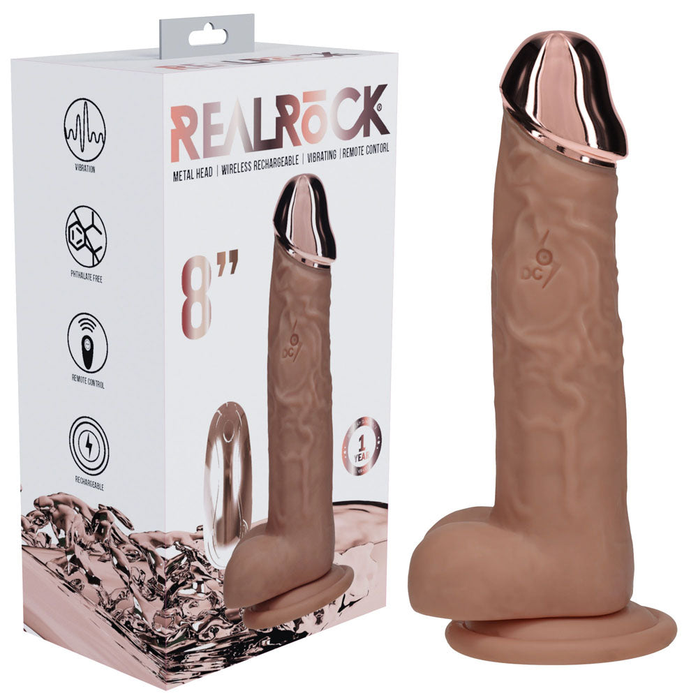 RealRock Metal Head 8 Inch USB Rechargeable Dildo with Wireless Remote