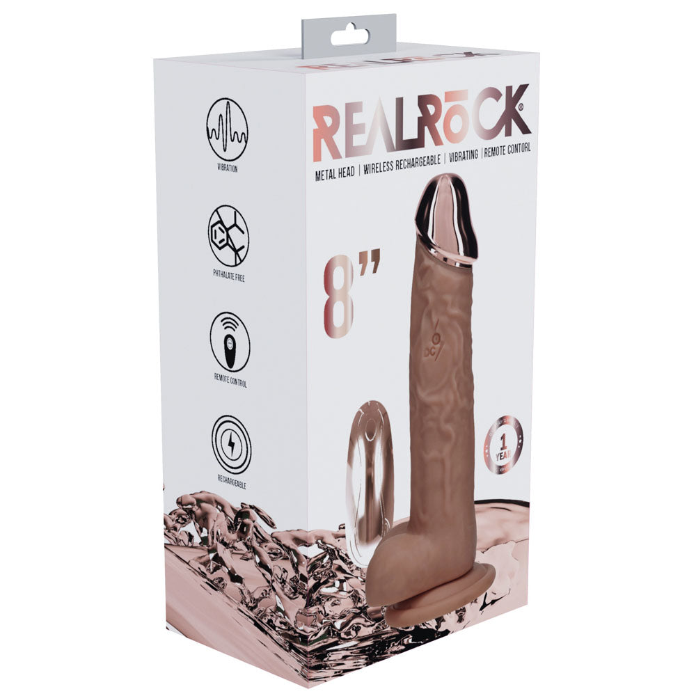 RealRock Metal Head 8 Inch USB Rechargeable Dildo with Wireless Remote