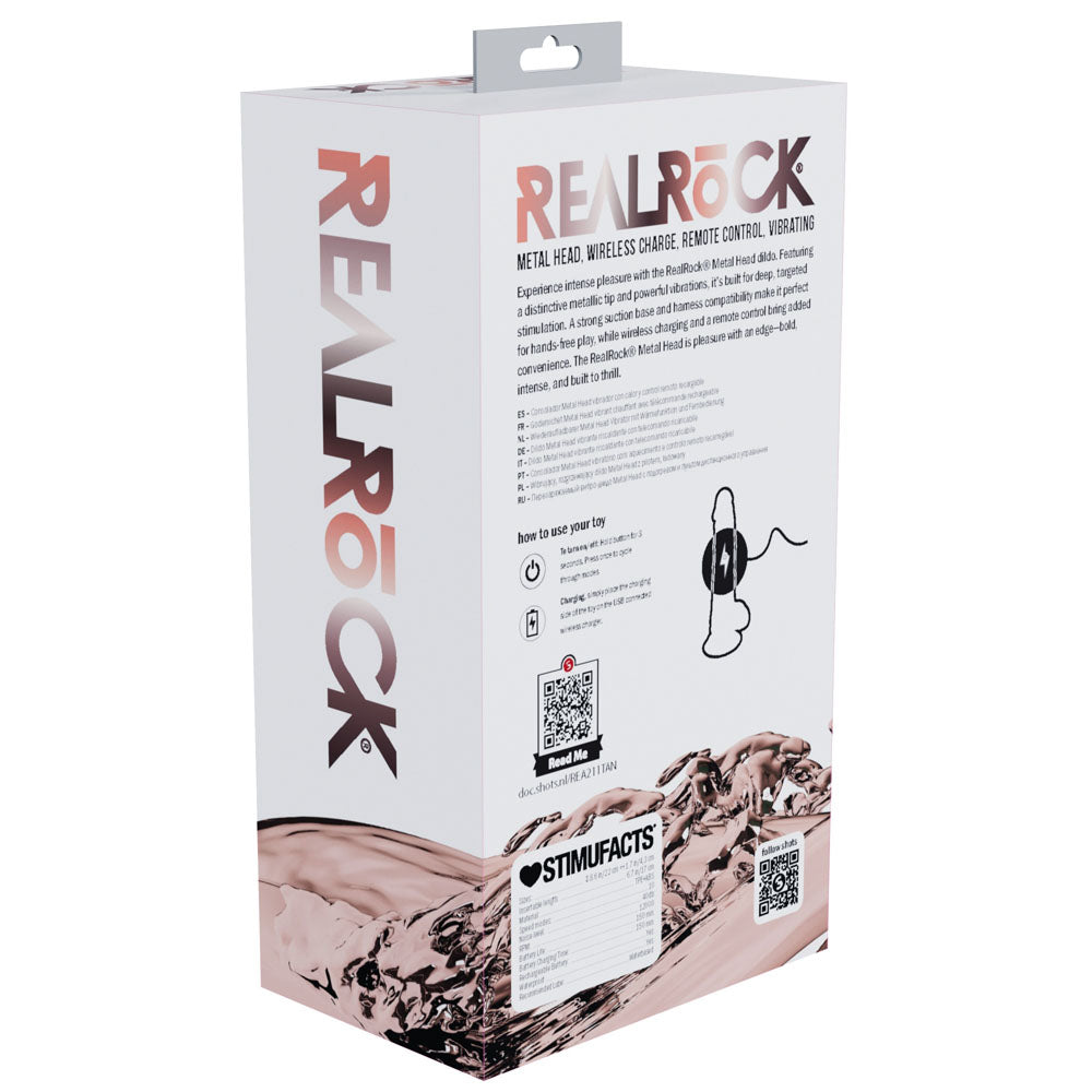 RealRock Metal Head 8 Inch USB Rechargeable Dildo with Wireless Remote