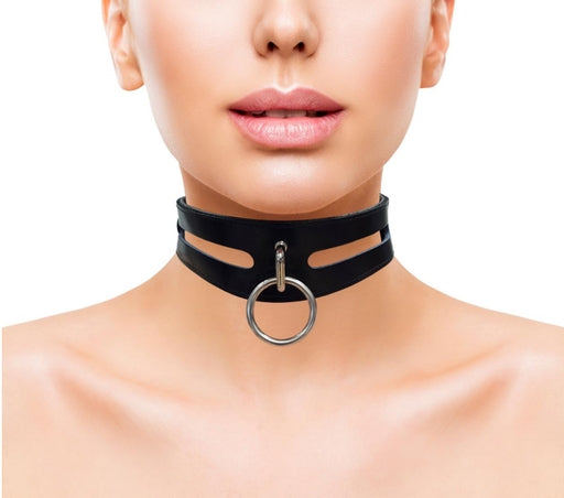 Rouge Leather Collar (Black) – Fashion Bondage Collar