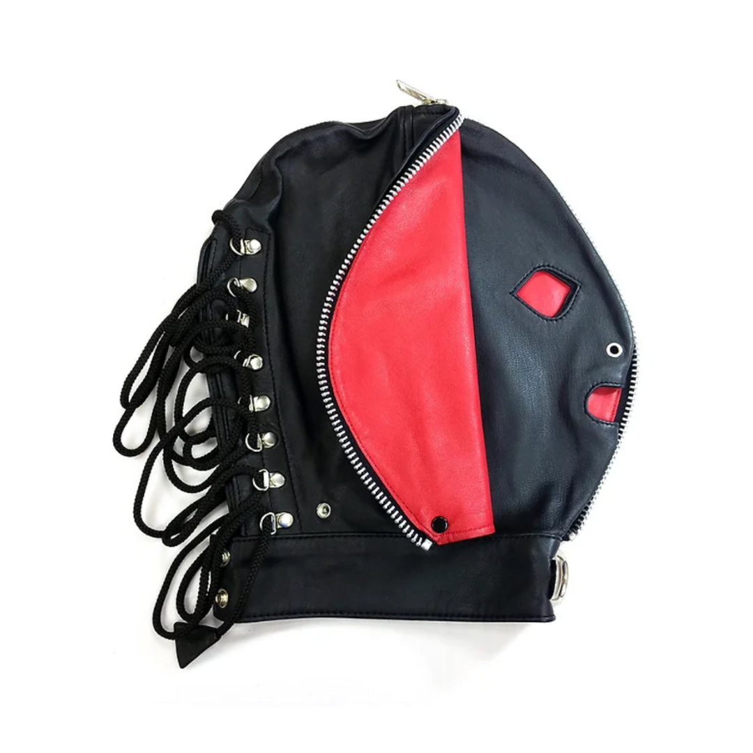 Rouge Fly Trap Mask (Black/Red) – Soft Leather Hood Mask