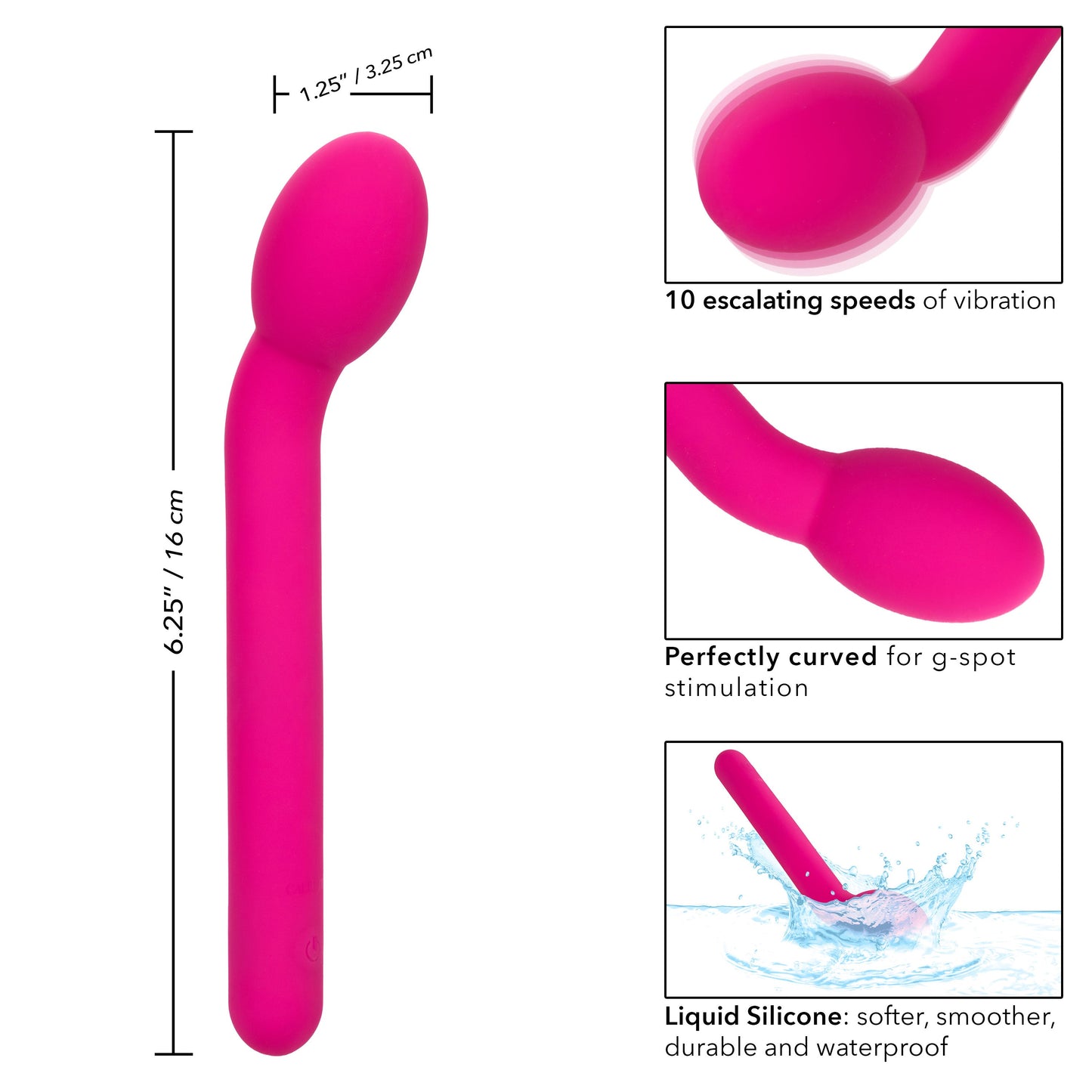 Bliss Liquid Silicone Tulip Vibrator in Pink with 10 Speeds and Rechargeable