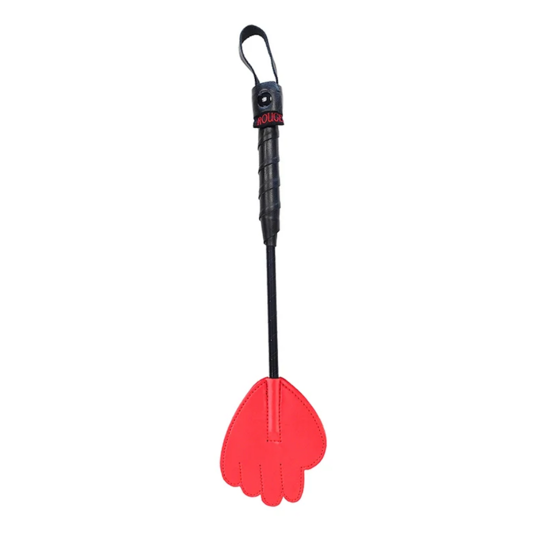 Rouge Mini Leather Hand Crop Paddle Red